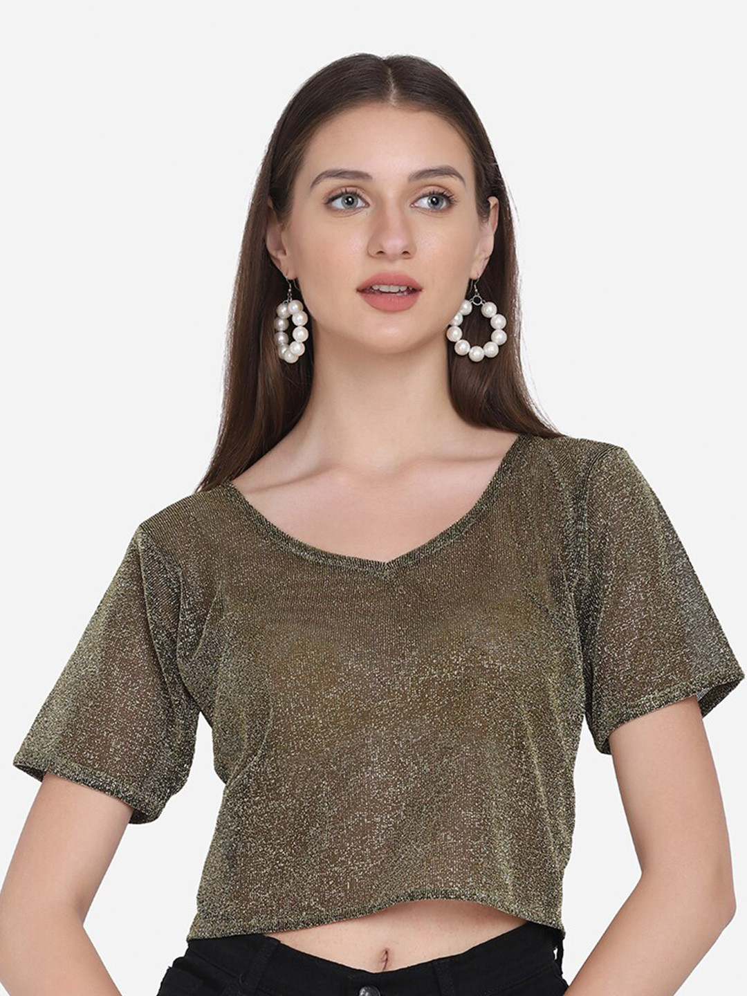 

SAKIA Gold-Toned Crop Top