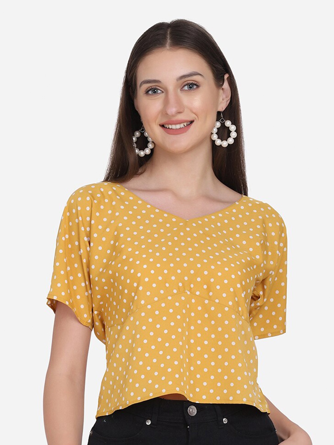

SAKIA Mustard Yellow Print Top
