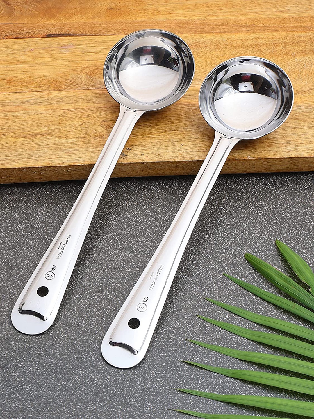 

ZEVORA Set Of 2 Silver-Toned Solid Serving Spoons