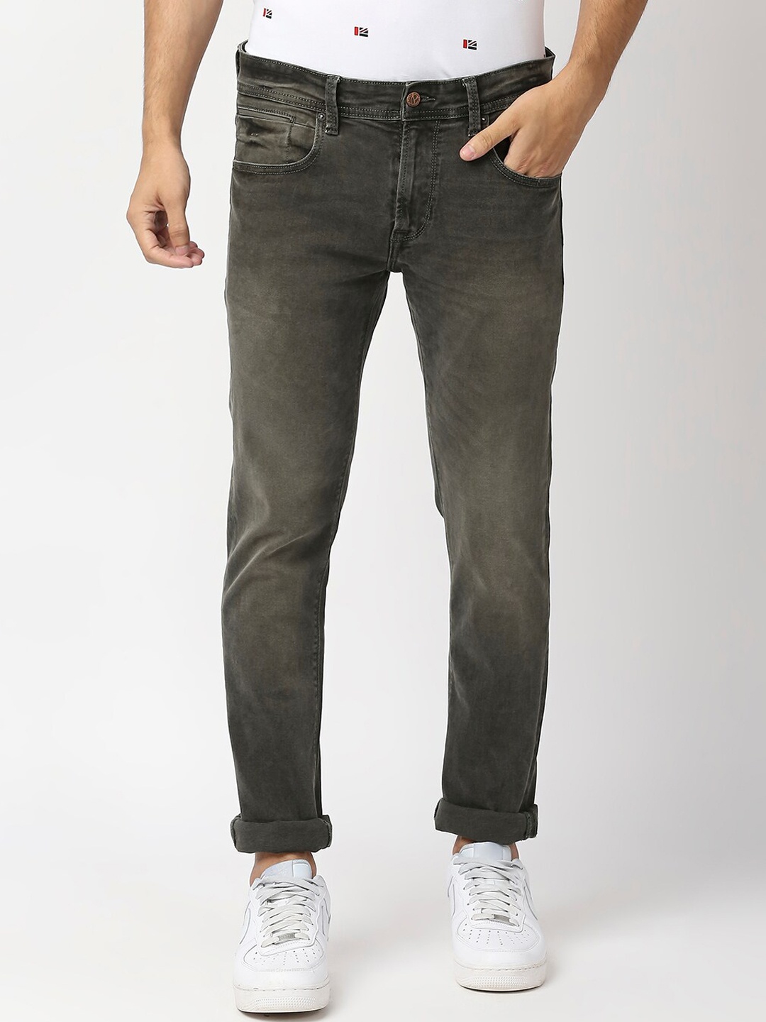 

Pepe Jeans Men Khaki Slim Fit Light Fade Stretchable Jeans