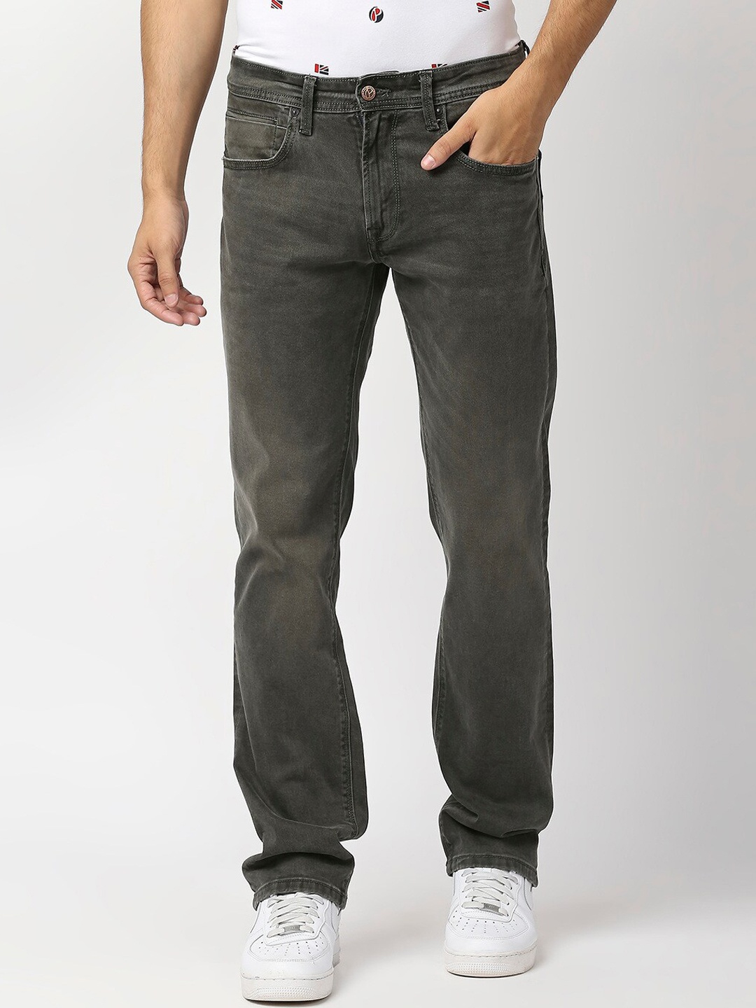 

Pepe Jeans Men Green Holborne Low-Rise Light Fade Cotton Stretchable Jeans