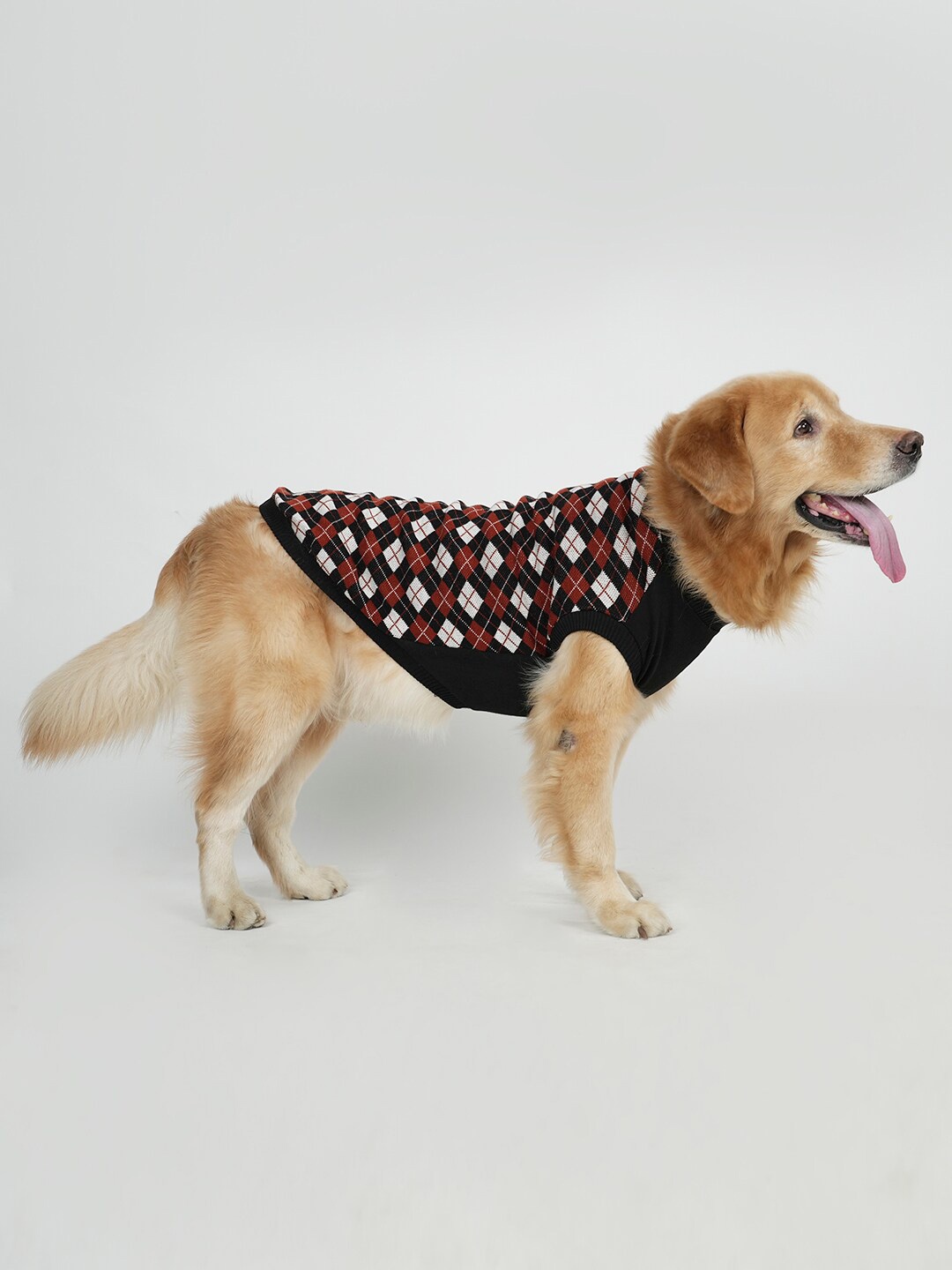 

thepawpstarco Black Checked Wool Dog Sweaters