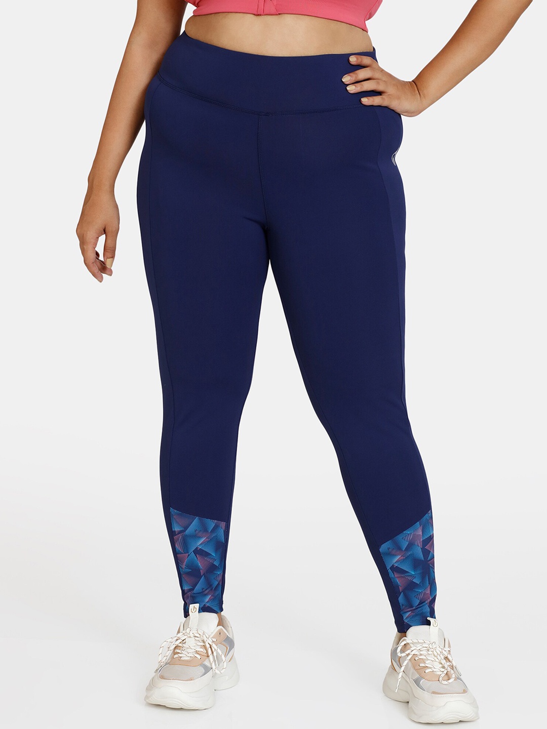

Zelocity by Zivame Women Blue Printed Tights
