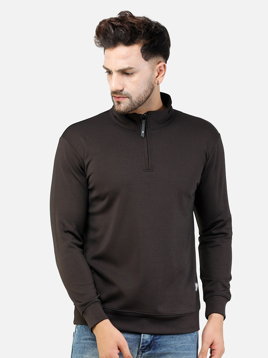 

COLVYNHARRIS JEANS Men Cotton Black Sweatshirt