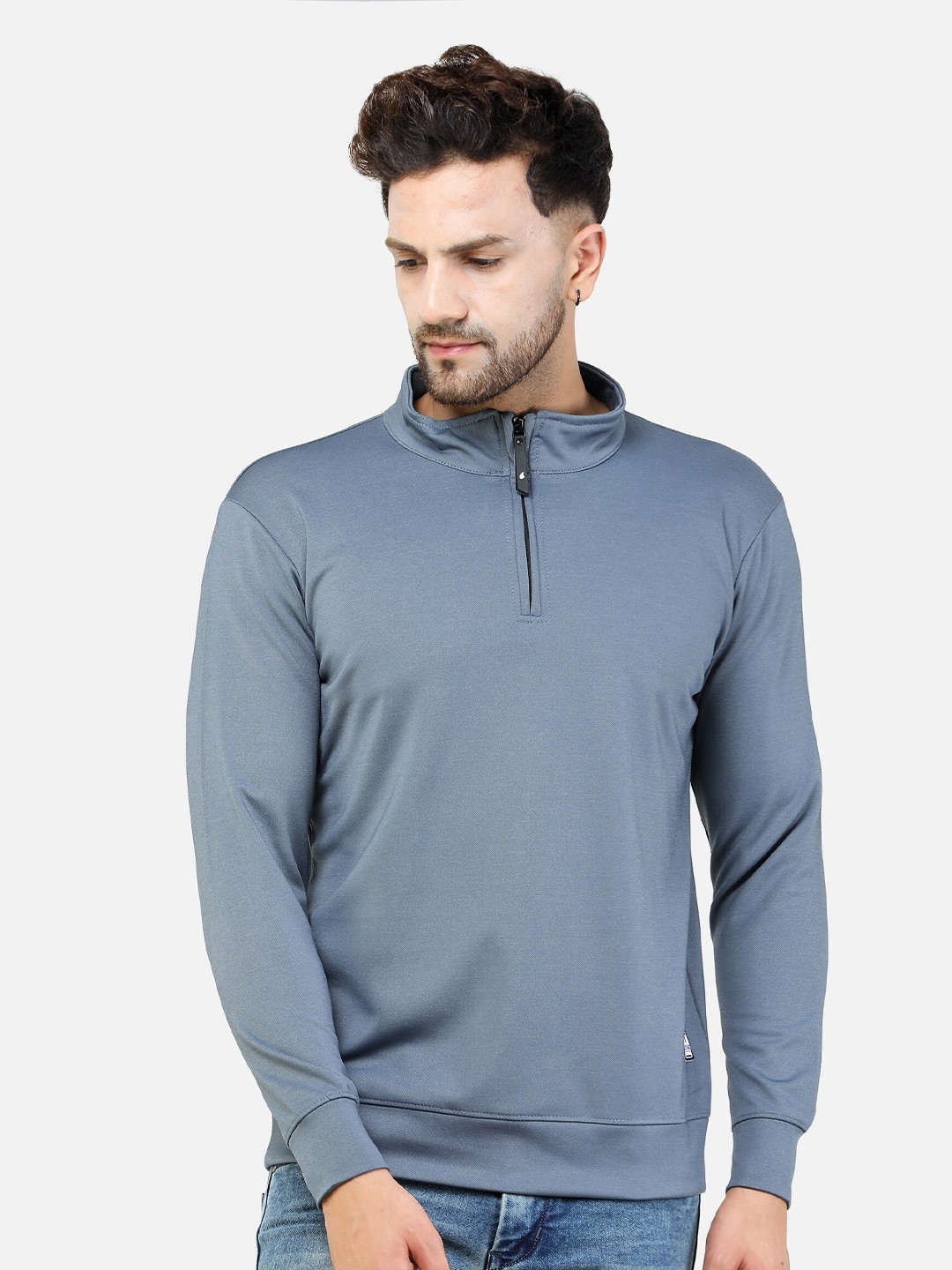 

COLVYNHARRIS JEANS Men Cotton Blue Sweatshirt