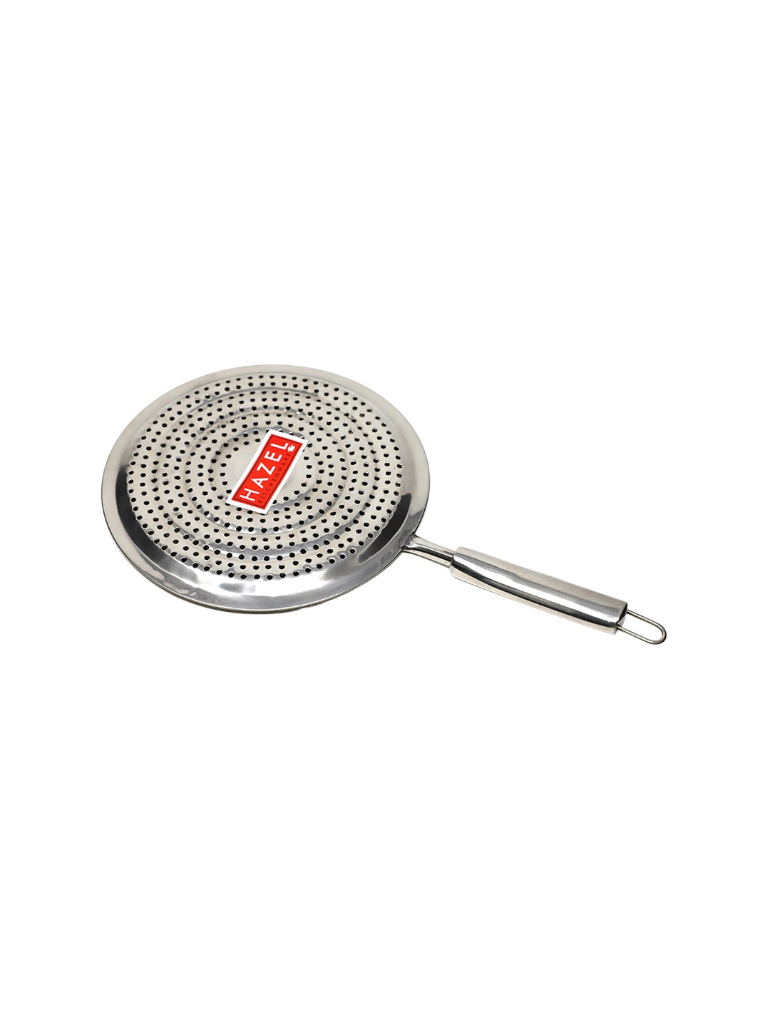 

HAZEL Silver-Toned Stainless Steel Round Papad Jali with Handle