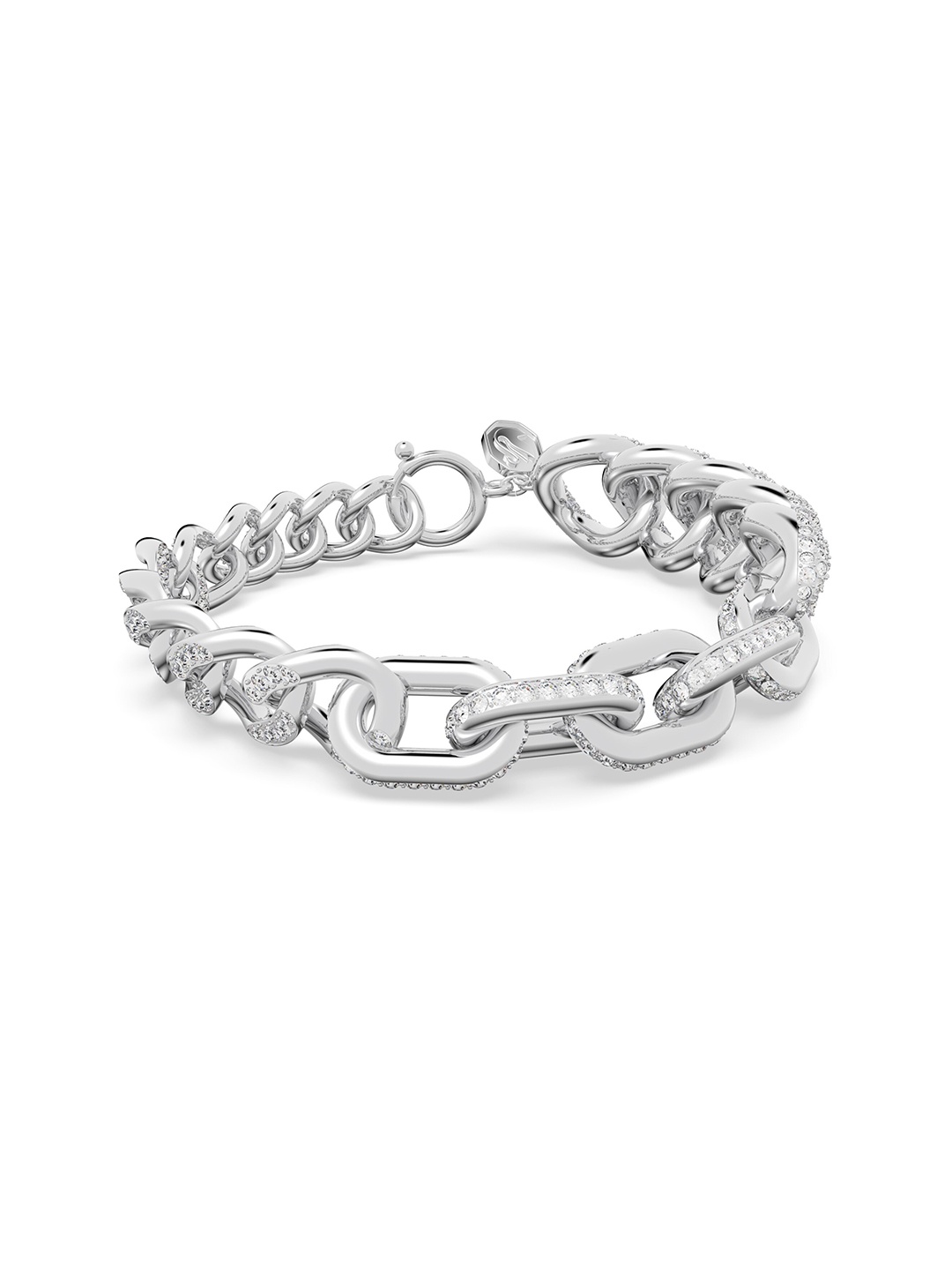 

SWAROVSKI Women Silver-Toned Crystals Rhodium-Plated Wraparound Bracelet