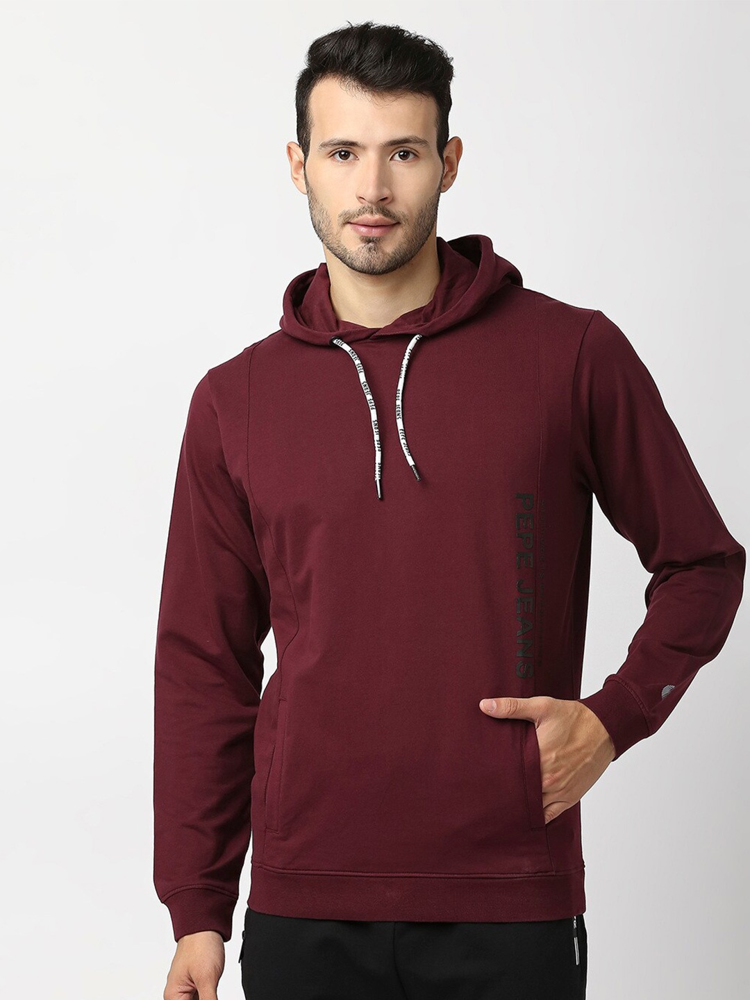 

Pepe Jeans Men Maroon Cotton Sweatshirt