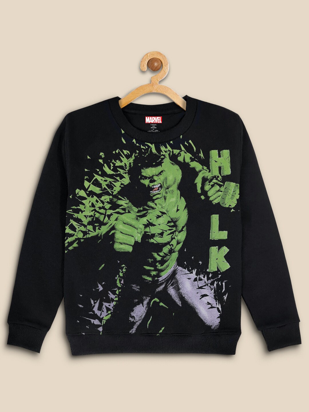 

Kids Ville Boys Black Hulk Printed Cotton Sweatshirt