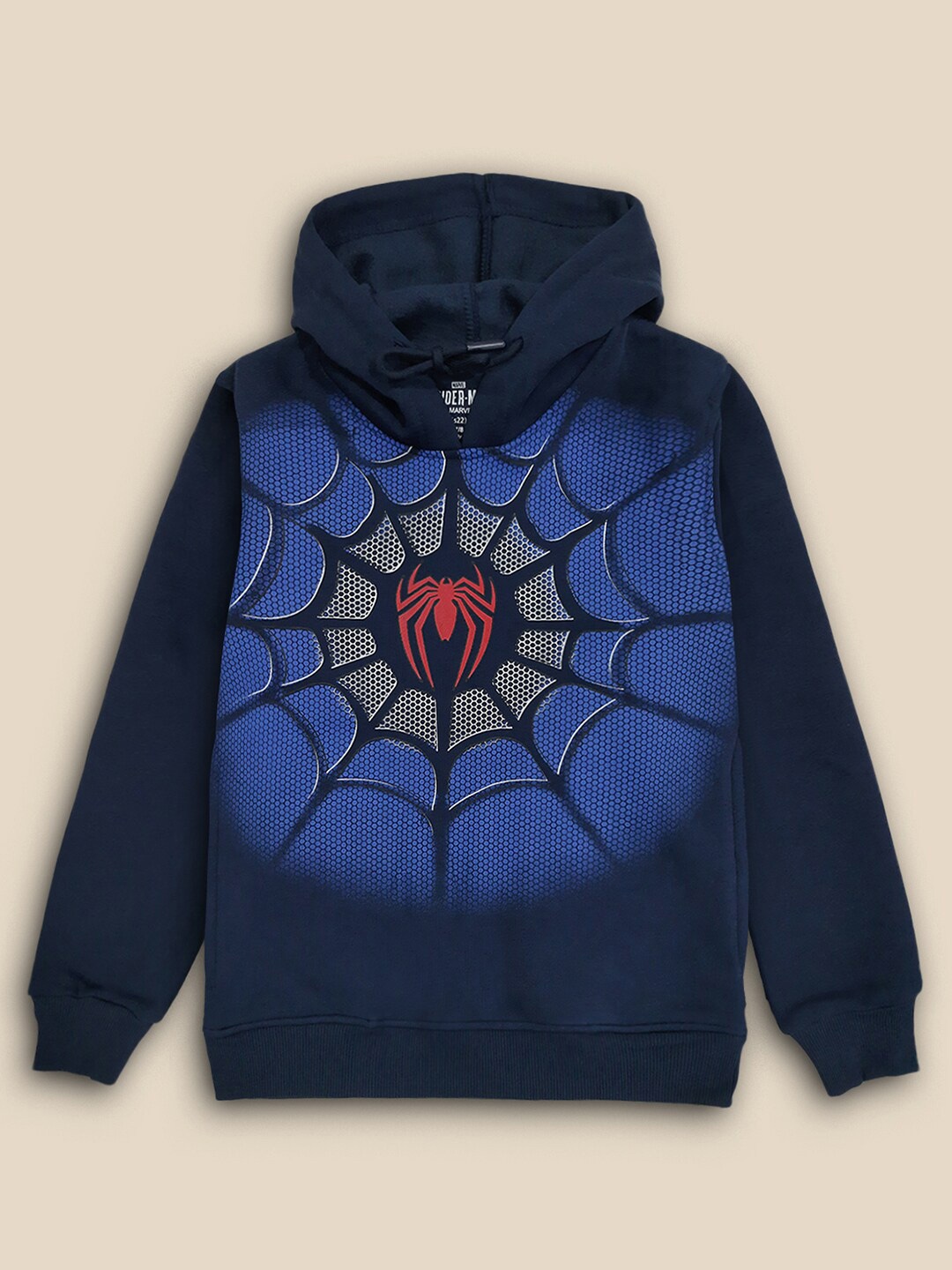 

Kids Ville Boys Navy Blue Spiderman Print Hooded Sweatshirt
