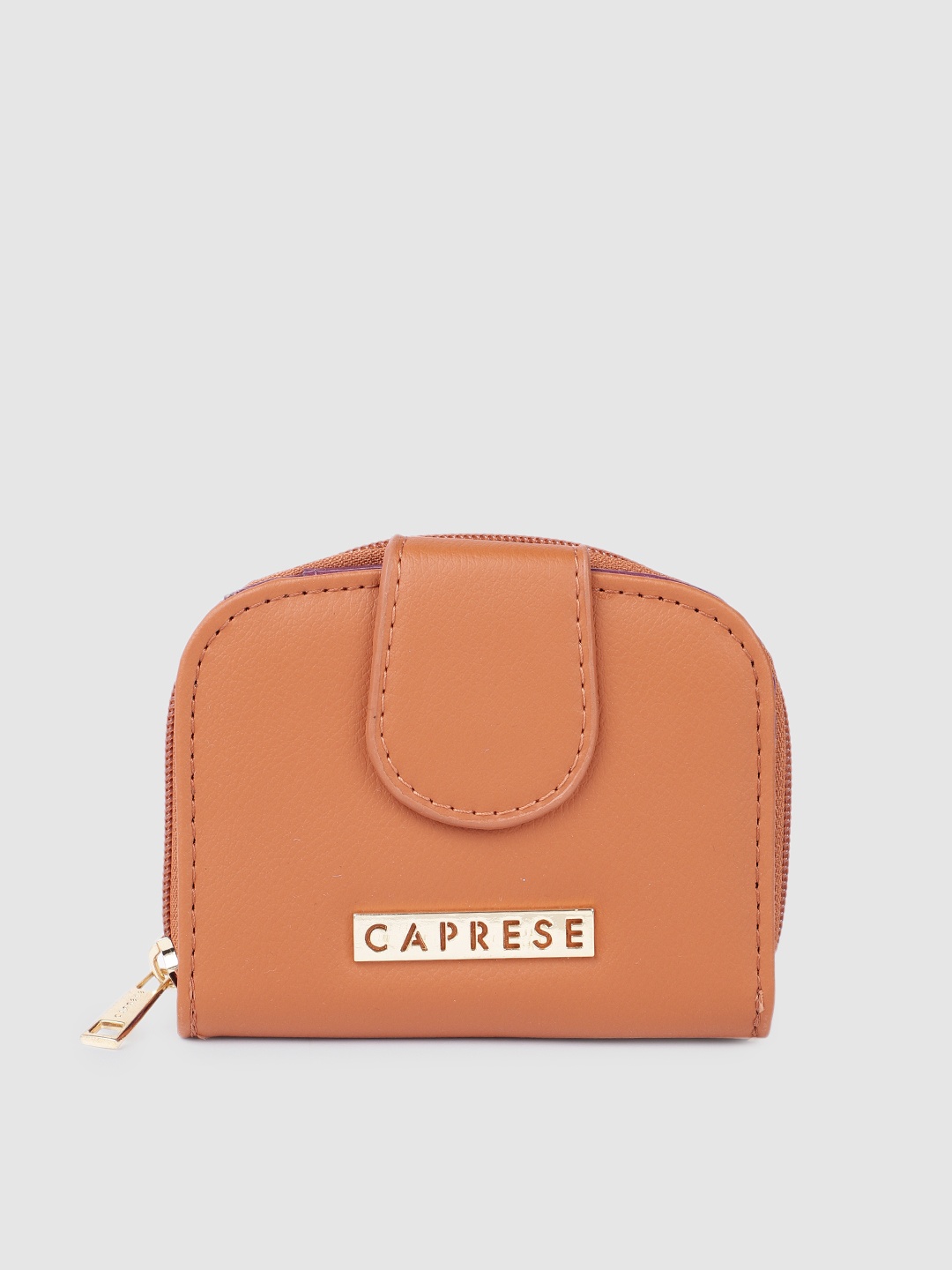 

Caprese Women Solid Zip Around Wallet, Brown