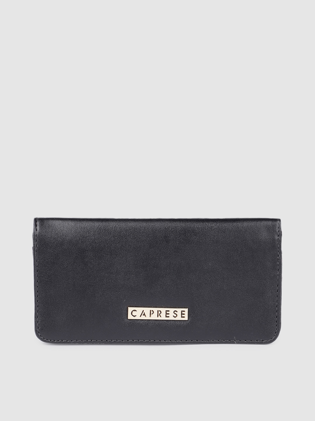 

Caprese Women Solid Two Fold Wallet, Black