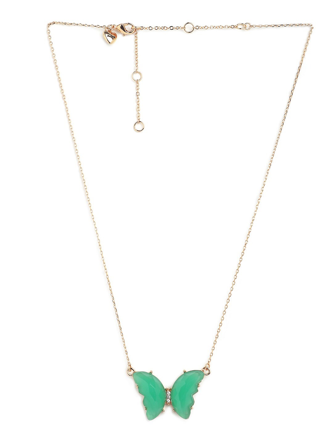 

ALDO Women Gold-Toned & Green Chain WIth Pendant
