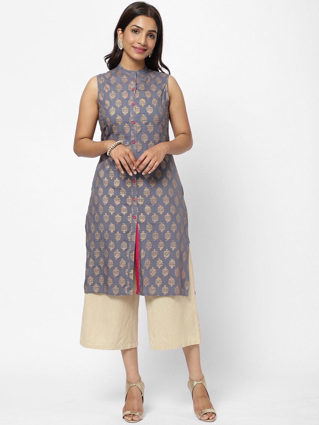 

R&B Women Ethnic Motifs Printed Kurta, Grey