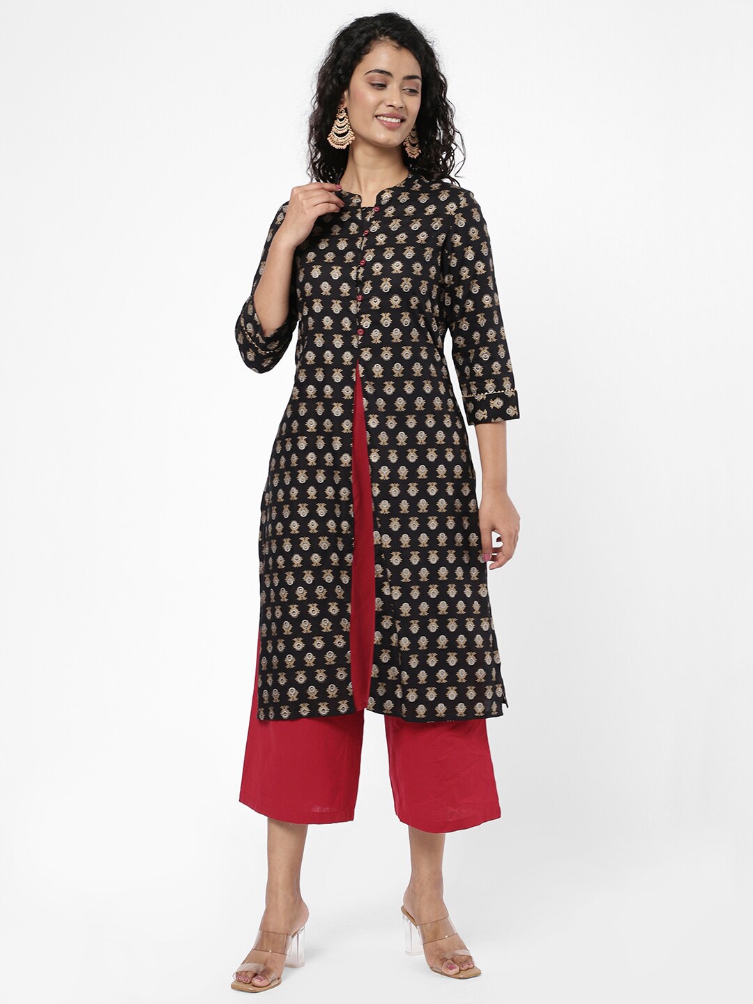 

R&B Women Black Ethnic Motifs Printed Kurta
