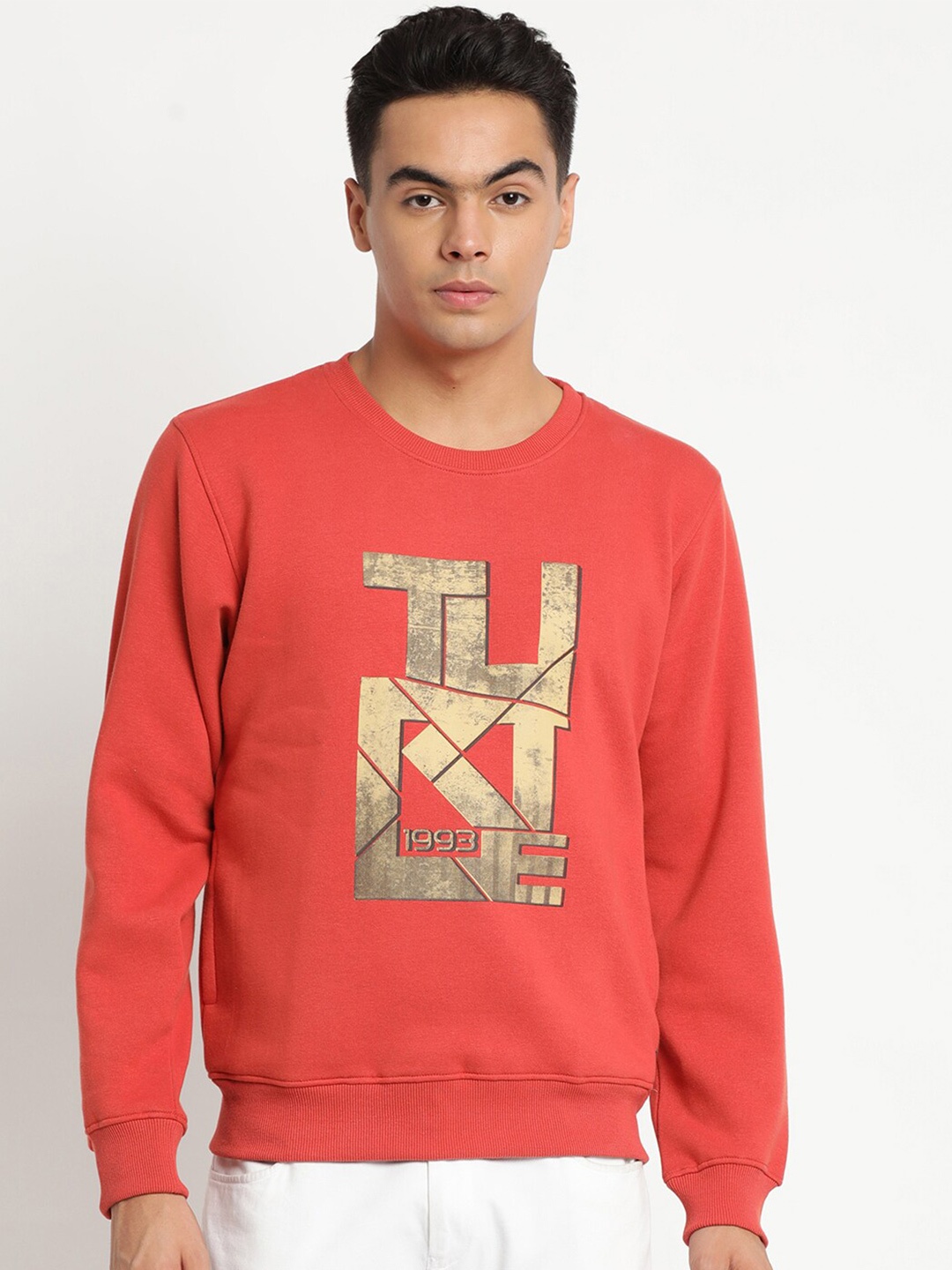 

Turtle Men Red Printed Sweatshirt, Orange