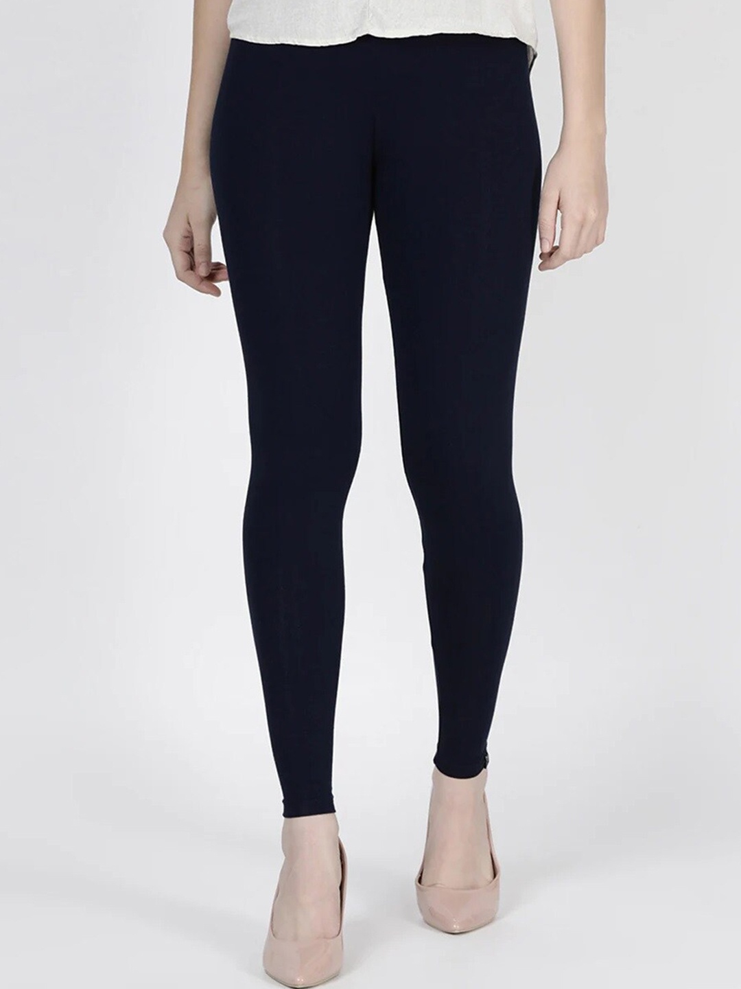 

TWIN BIRDS Women Navy-Blue Solid Ankle-Length Leggings