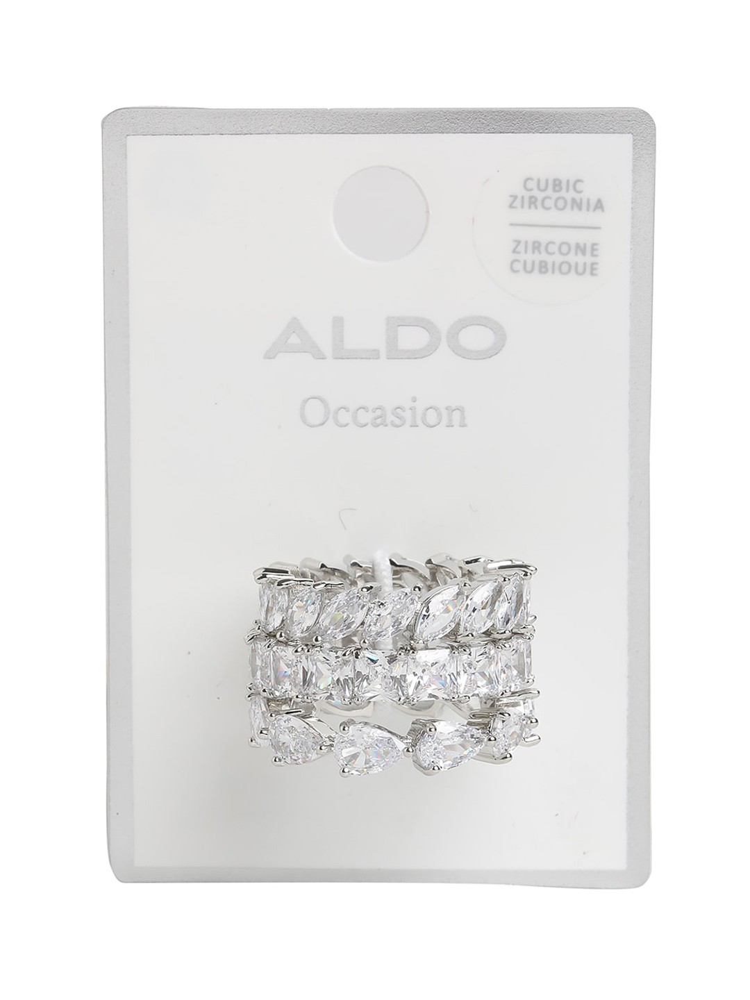 

ALDO Silver-Toned Stone-studded Finger Ring