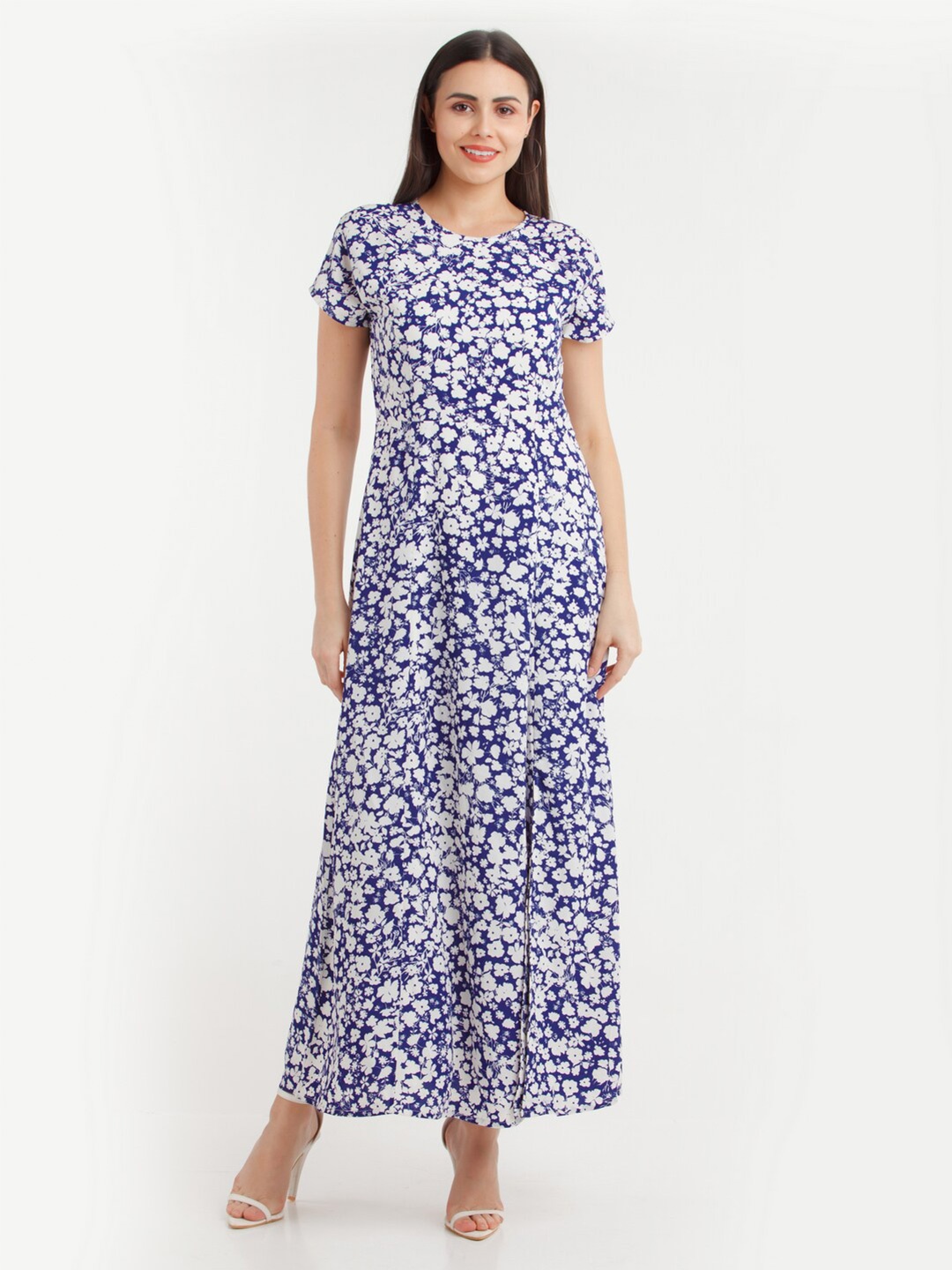 

Zink London Blue Floral Maxi Dress
