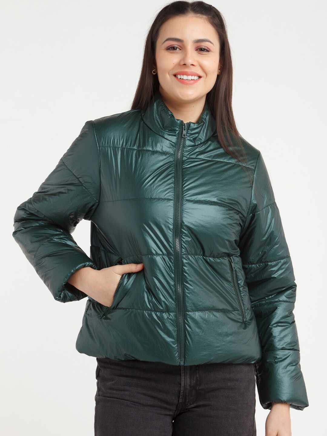 

Zink London Women Green Puffer Jacket