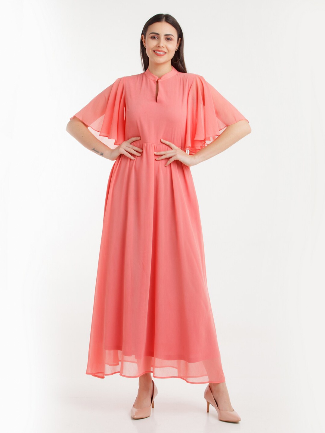 

Zink London Coral Maxi Maxi Dress