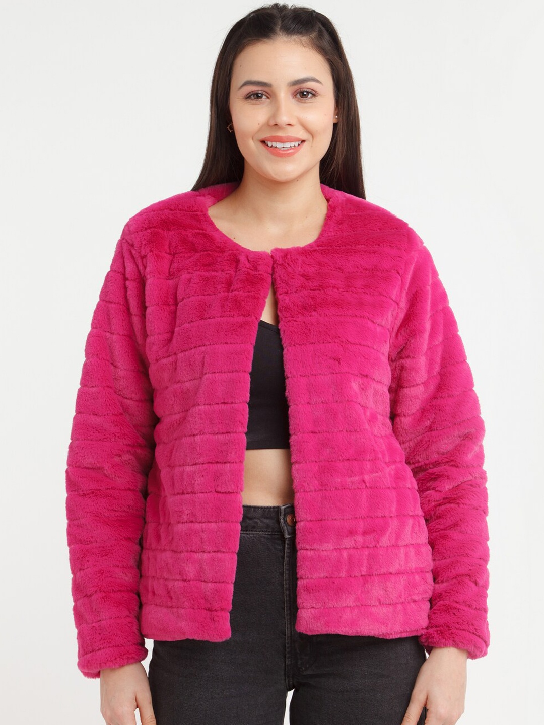 

Zink London Women Pink Open Front Jacket