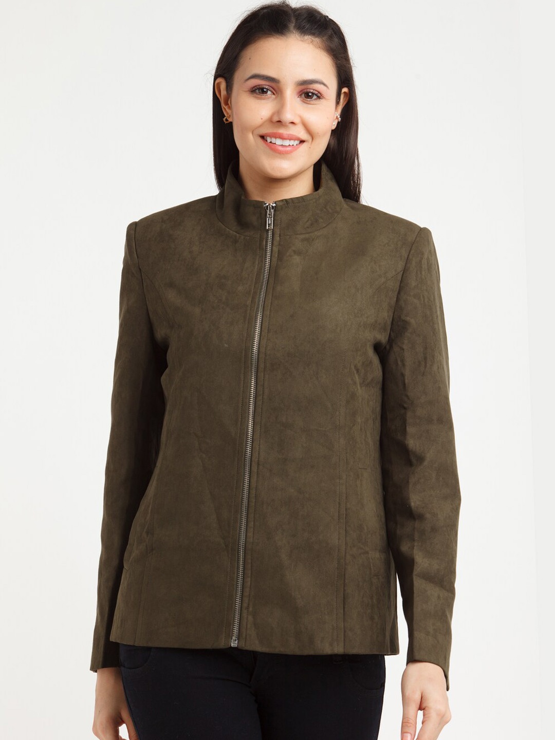 

Zink London Women Olive Green Tailored Jacket