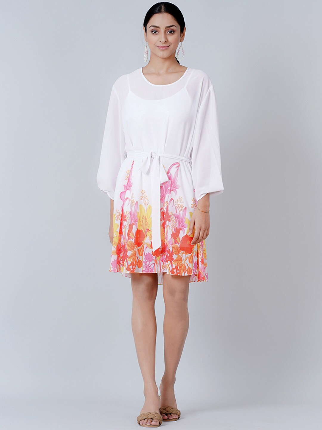 

First Resort by Ramola Bachchan Women White Floral Dress