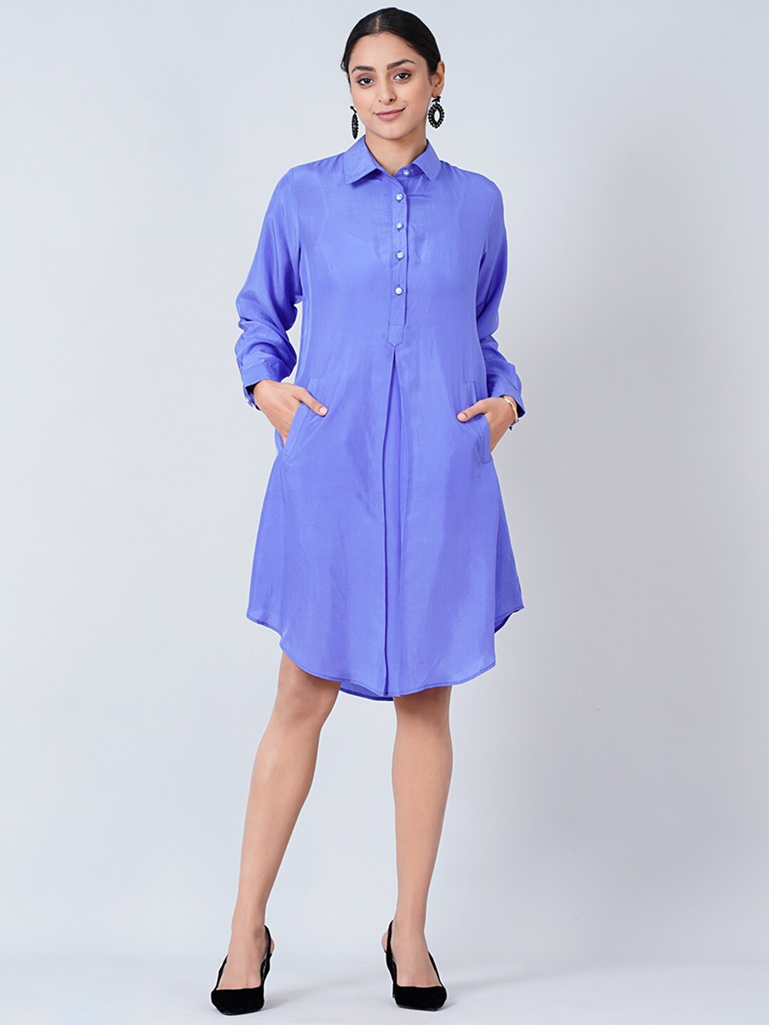 

First Resort by Ramola Bachchan Women Purple Shirt Dress