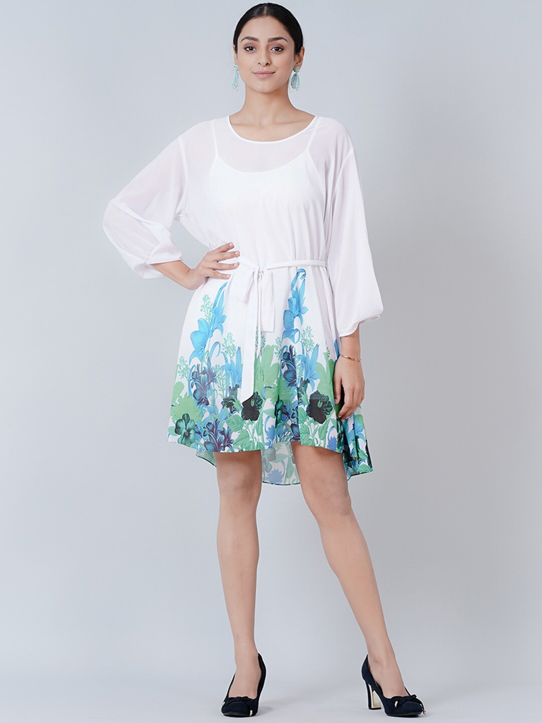 

First Resort by Ramola Bachchan Women White Floral Dress