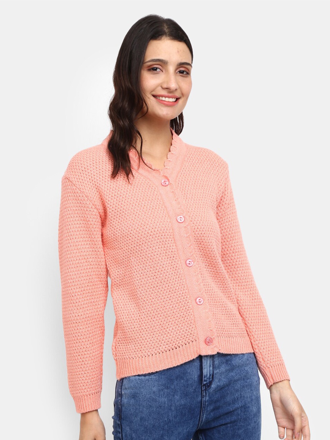 

V-Mart Women Peach-Coloured Cardigan