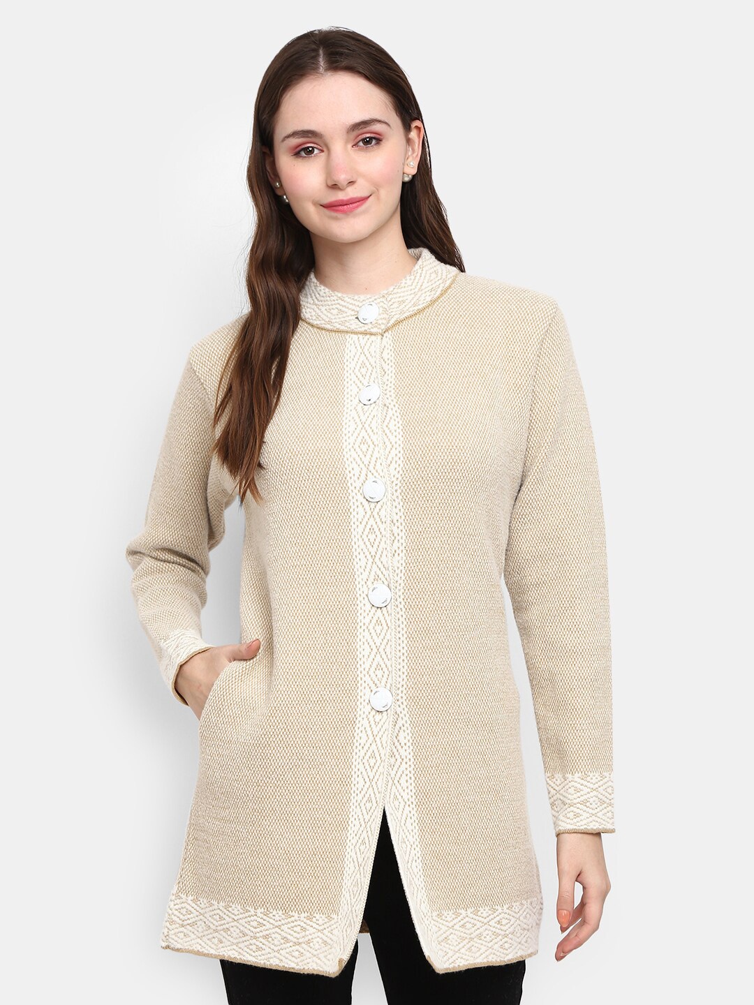 

V-Mart Women Beige Longline Cardigan