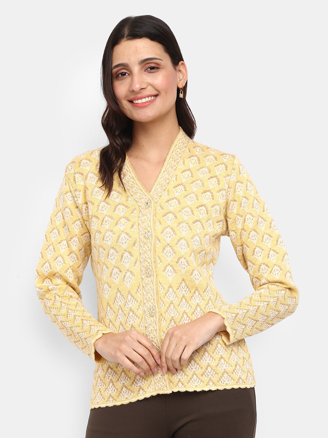 

V-Mart Women Yellow Cardigan