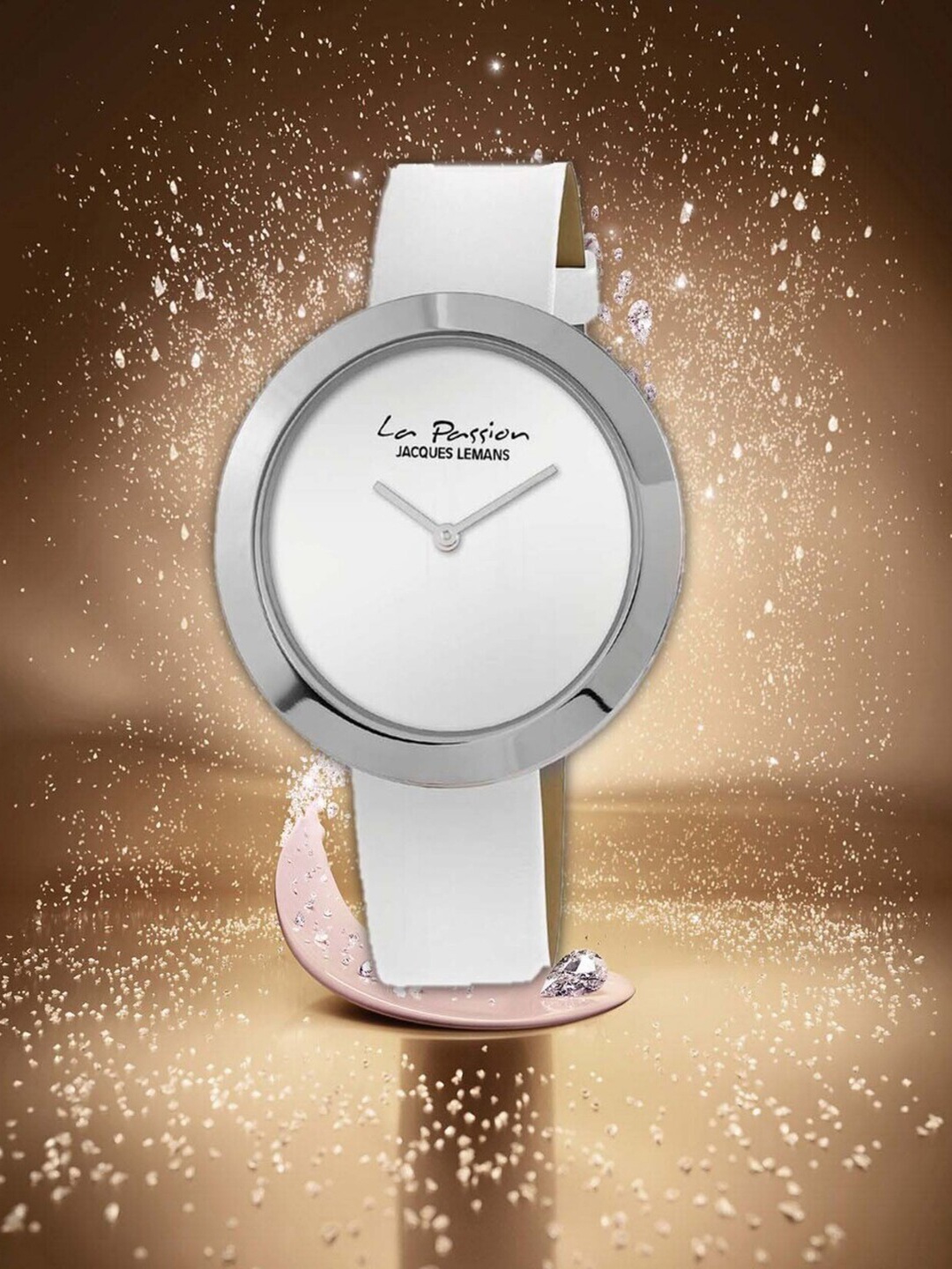 

Jacques Lemans Women White Dial & White Leather Straps Analogue Watch LP-113B