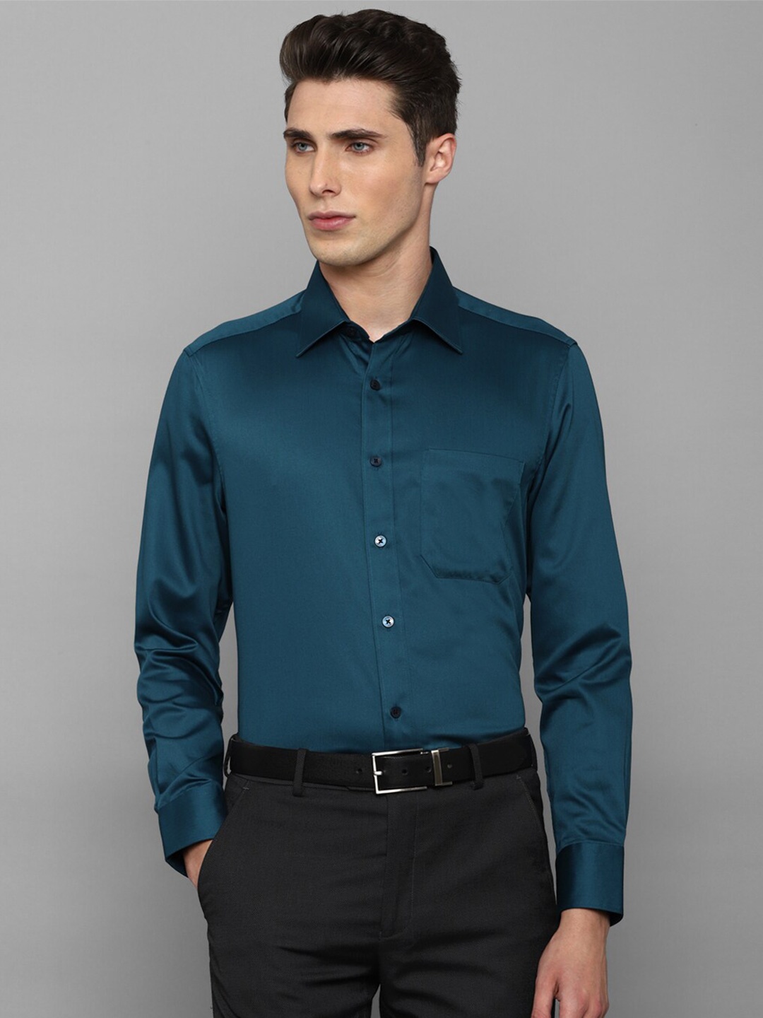 

Louis Philippe Men Teal Formal Shirt