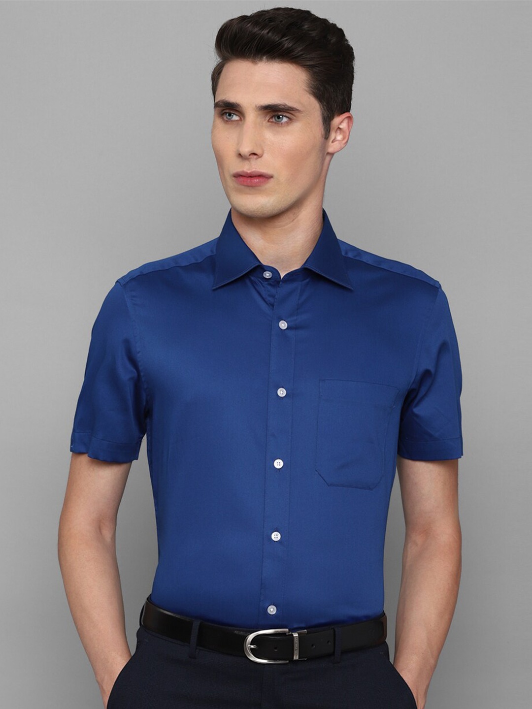 

Louis Philippe Men Blue Cotton Formal Shirt