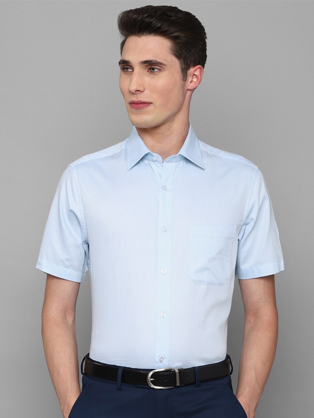 

Louis Philippe Men Blue Formal Cotton Shirt