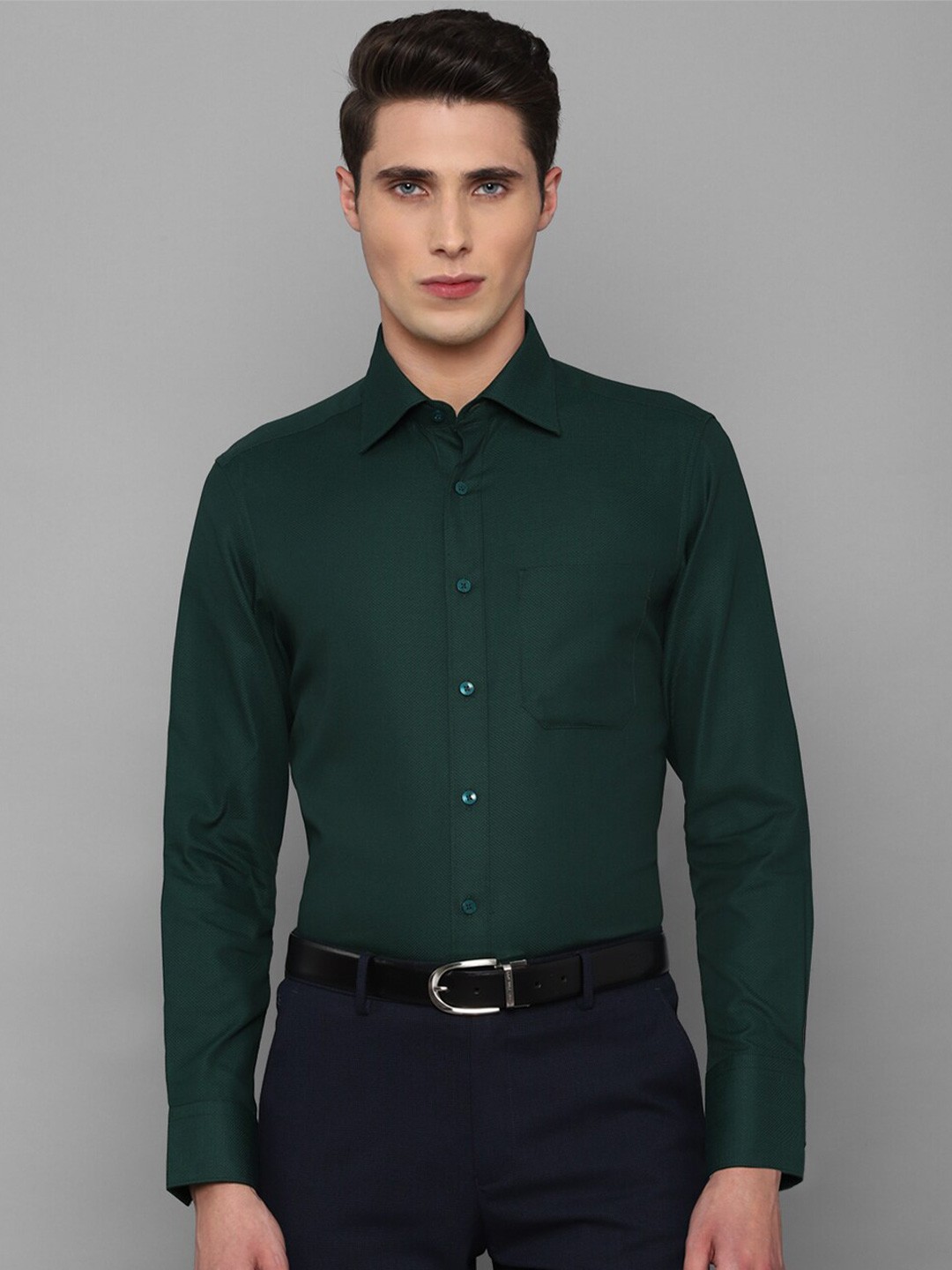 

Louis Philippe Men Green Formal Cotton Shirt