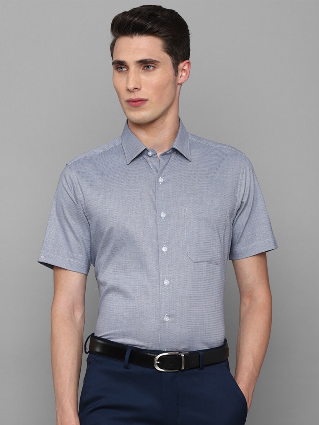 

Louis Philippe Men Blue Slim Fit Printed Formal Shirt