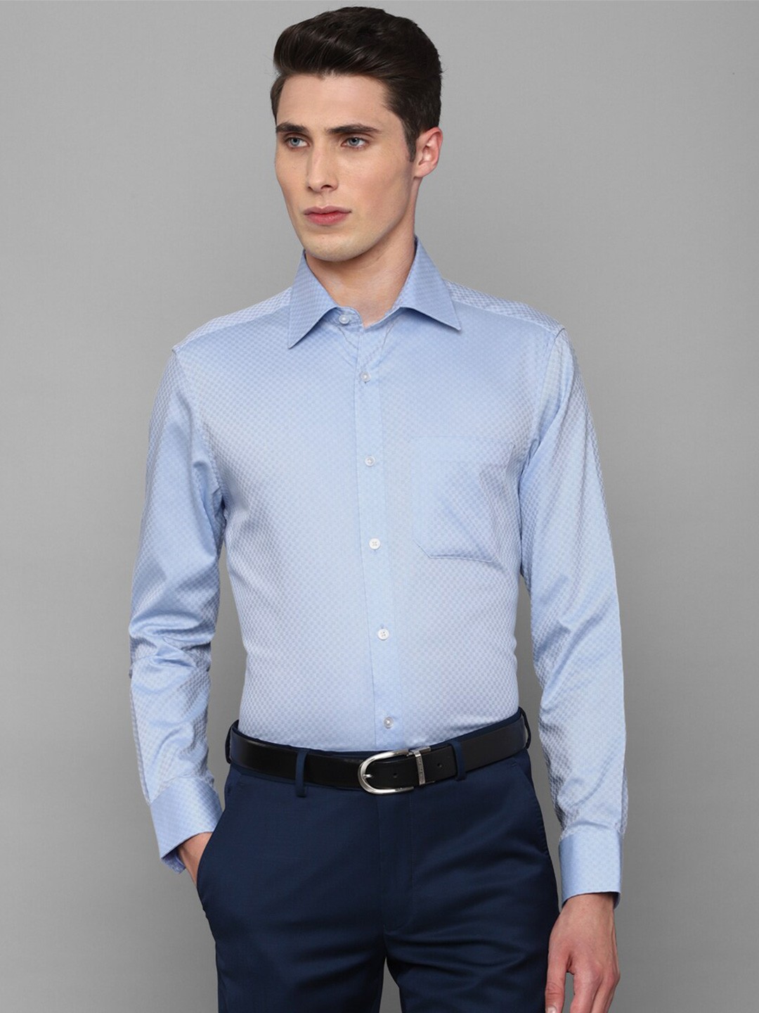 

Louis Philippe Men Blue Formal Cotton Shirt