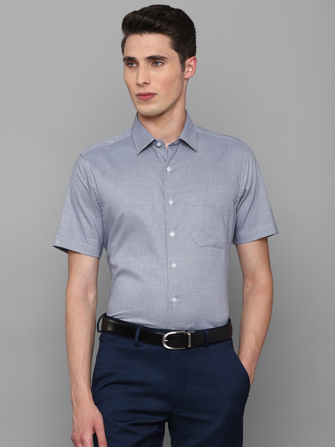 

Louis Philippe Men Blue Slim Fit Formal Cotton Shirt