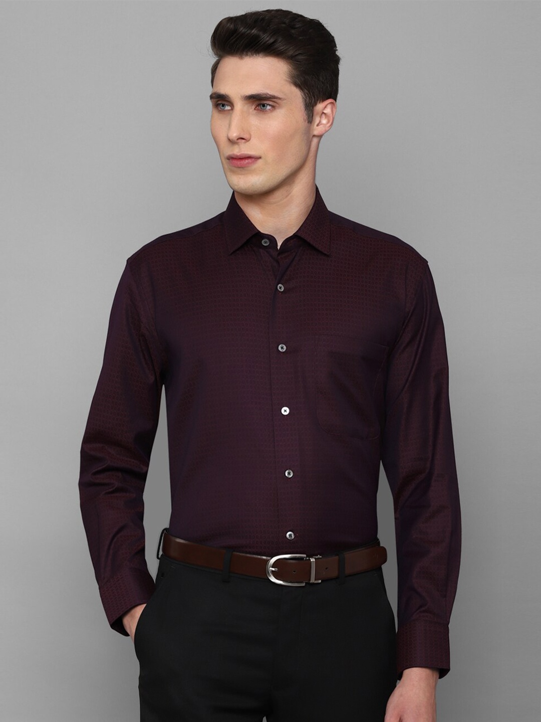 

Luxure by Louis Philippe Men Printed Cotton Formal Shirt, Purple