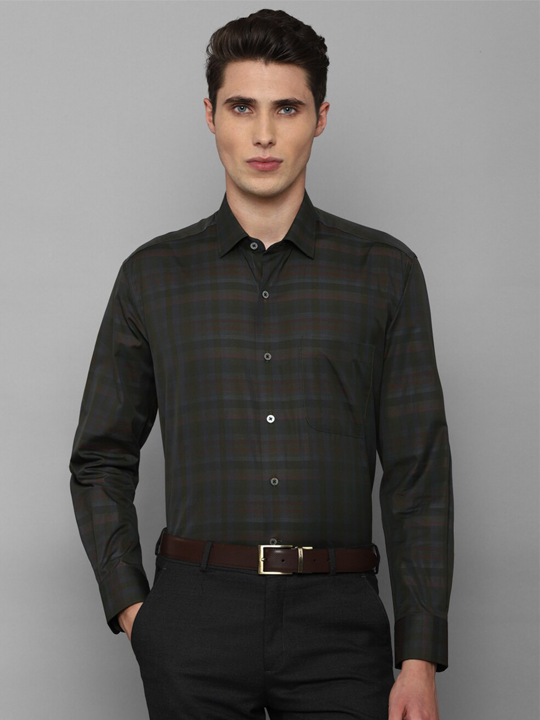 

Luxure by Louis Philippe Men Black Comfort Cotton Checked Formal Shirt
