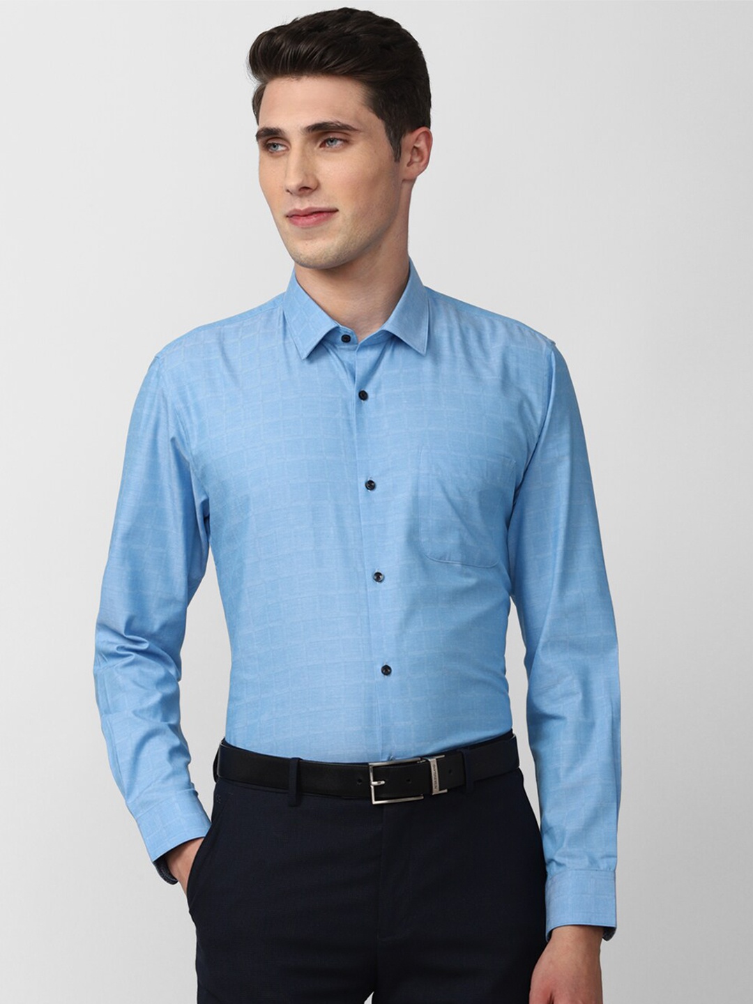

Peter England Men Blue Slim Fit Formal Shirt