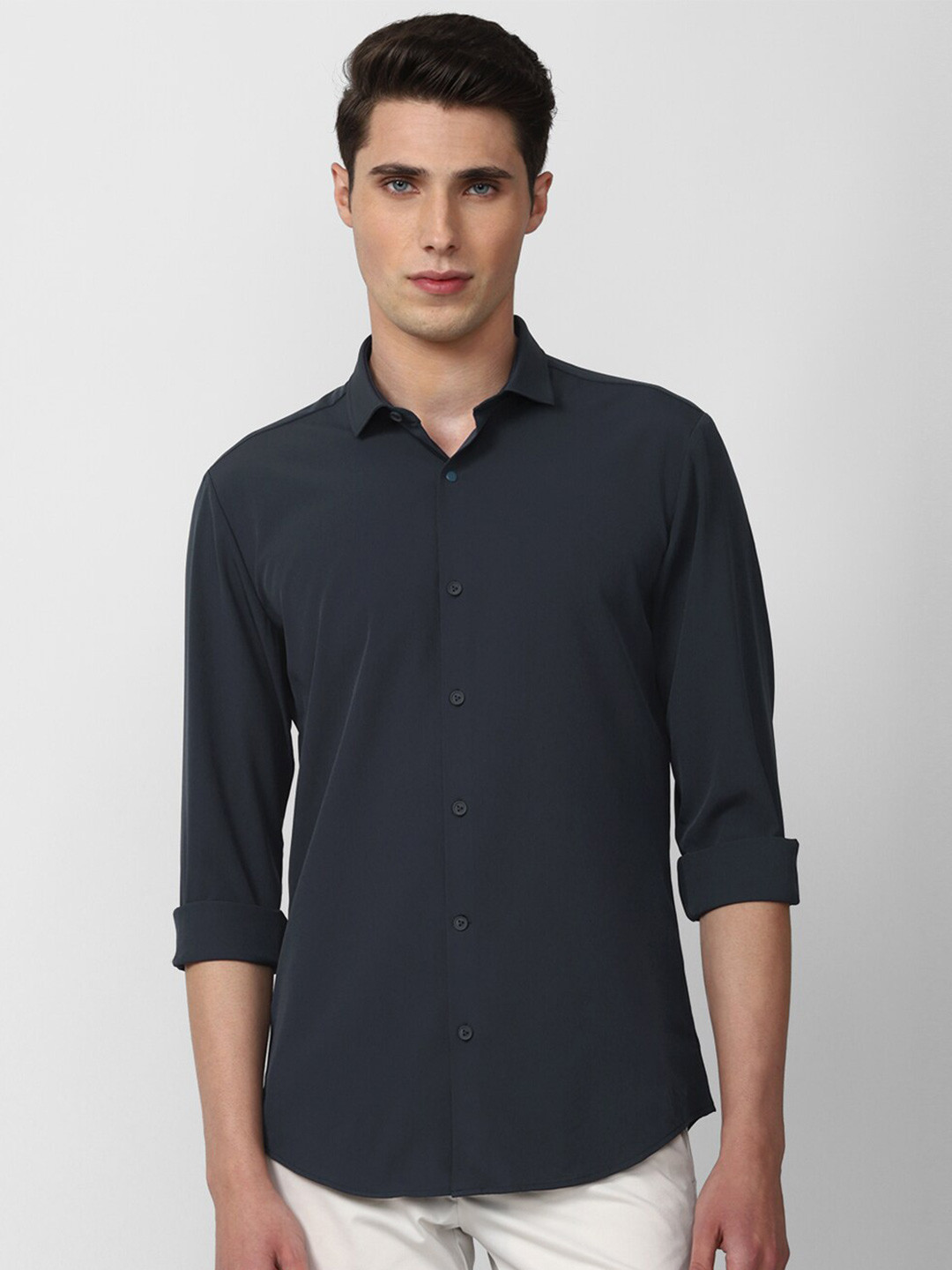 

Peter England Men Charcoal Slim Fit Formal Shirt