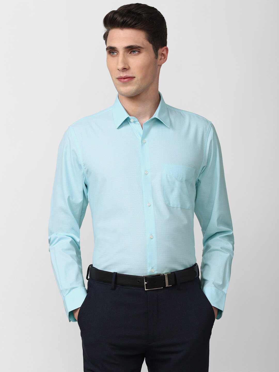 

Peter England Men Blue Slim Fit Formal Shirt