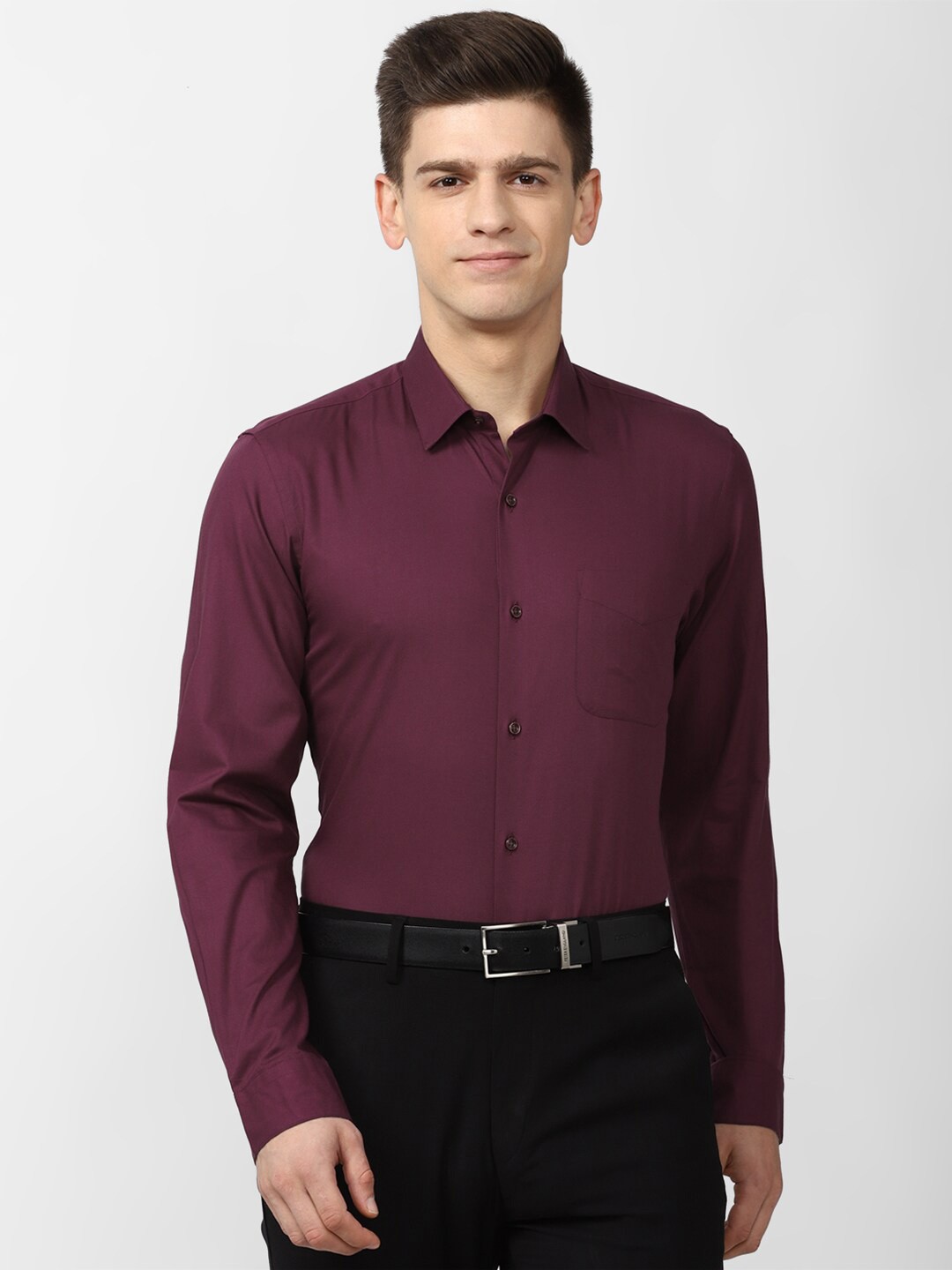 

Peter England Men Purple Slim Fit Formal Shirt