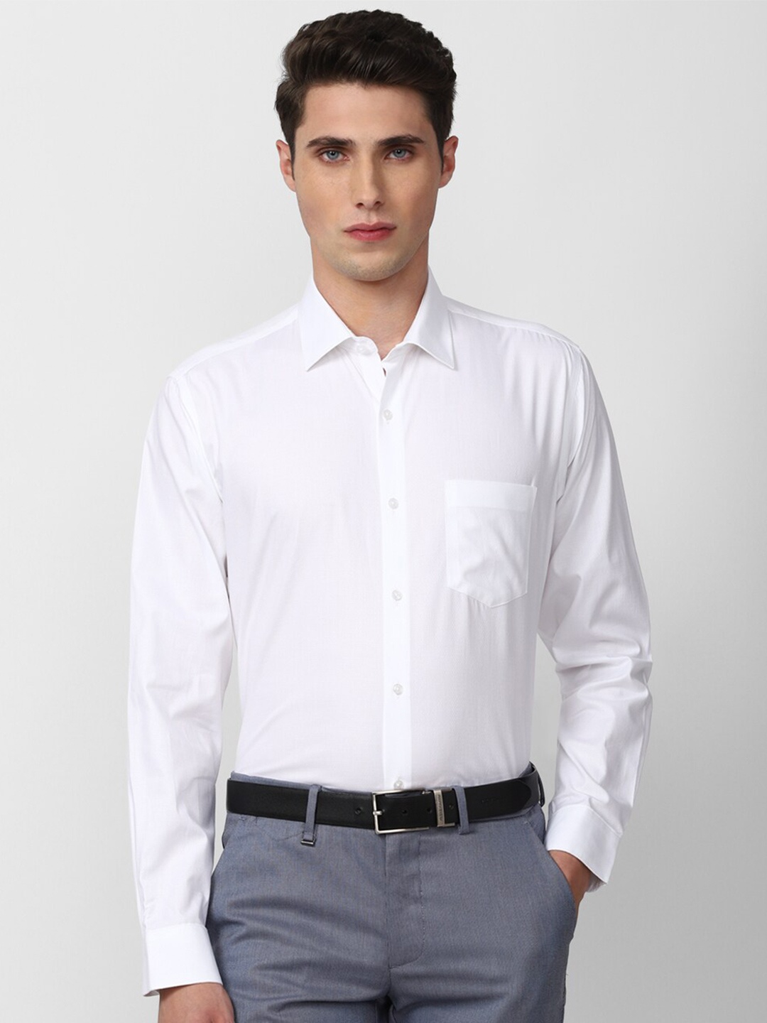 

Van Heusen Men White Cotton Formal Shirt