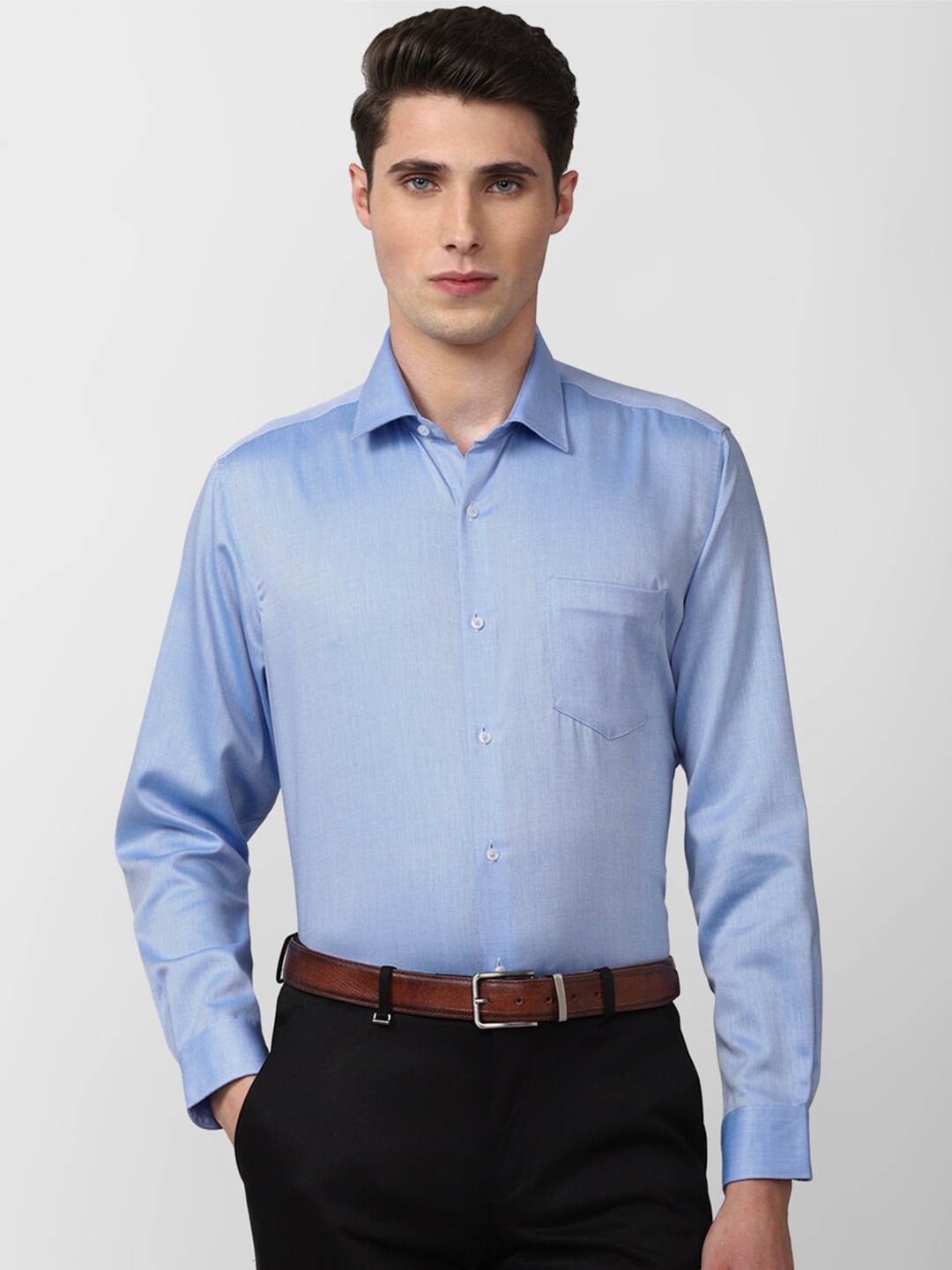 

Van Heusen Men Blue Cotton Formal Shirt