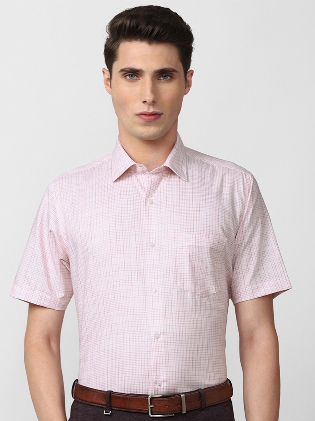 

Van Heusen Men Pink Cotton Formal Shirt